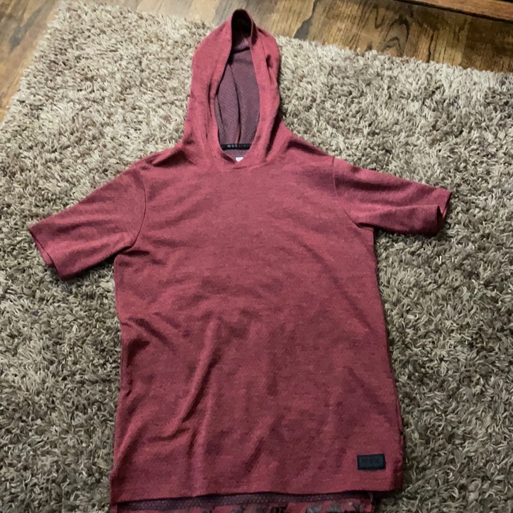 Red Short Sleeve Hoodie